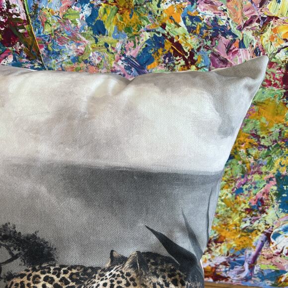 Wild Cheetah Scatter Cushion-Serengeti Floral Cover-Rare South African Textiles - Picture 6 of 8